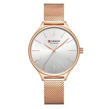 Relógio CURREN para Mulheres, Marca Top de Luxo, Moda Clássica, Relógio de Pulso para Moças, Pulseira de Malha de Aço Inoxidável, Simples, Original, À Prova D'água, Elegante, Presente Feminino 9024