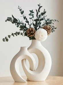 2 piezas Conjunto creativo de pareja para decoración del hogar, Jarrón de combinación de tamaño grande y mediano, Ornamento de mesa interior, Apropiado para decoración interior, Se puede usar en las cuatro estaciones