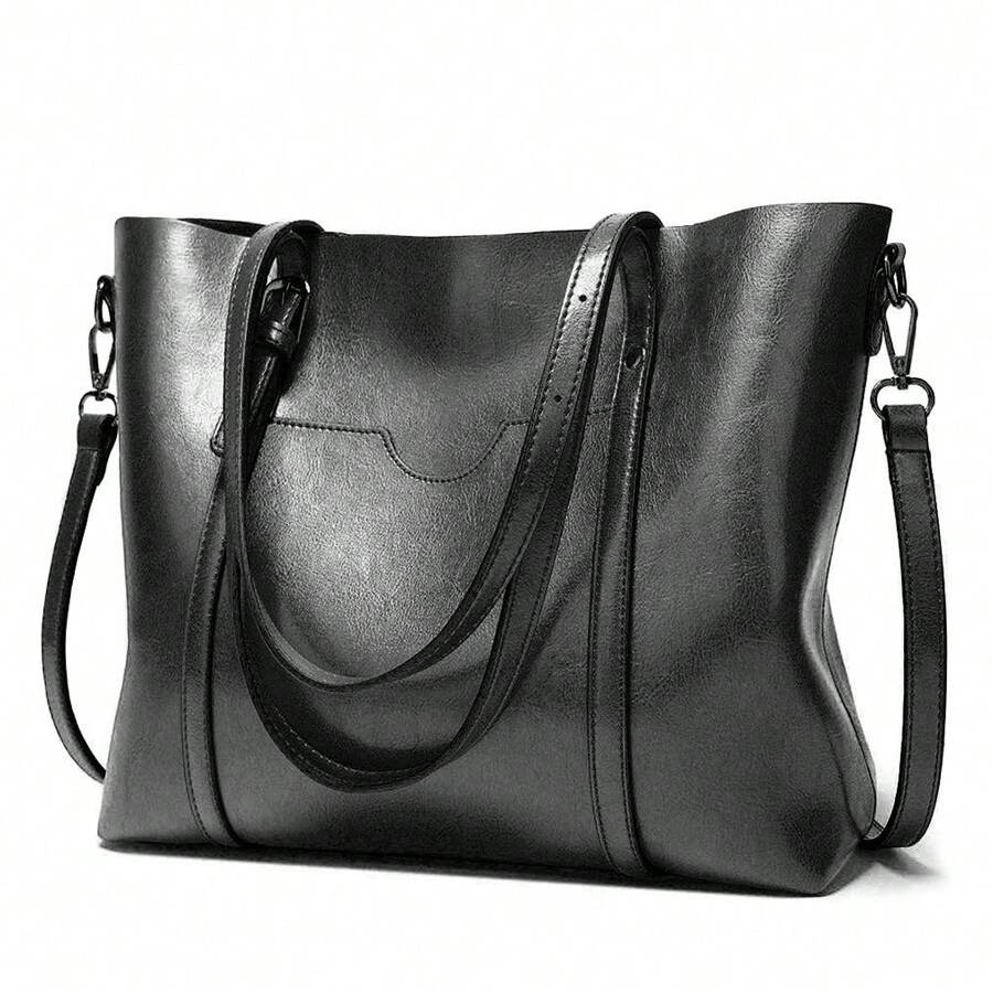Womens Leather Purses And Handbags For Women Top Handle Satchel Bags Tote Purses Bags - Black - View 1