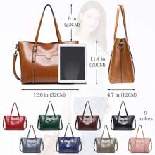 Womens Leather Purses And Handbags For Women Top Handle Satchel Bags Tote Purses Bags - màu đen - Xem 3