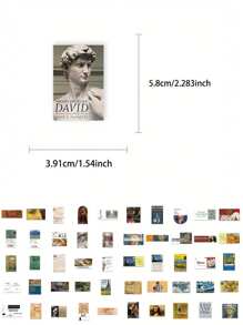 50 Stück Vintage Kunstgalerie künstlerischer Stil Sammeletikett Stubs Da Vinci Van Gogh berühmte Gemälde Aufkleber Handbuch Buch Handyhülle Laptop Gepäck Dekorative kreative Aufkleber, Schulmaterial, Schulanfang