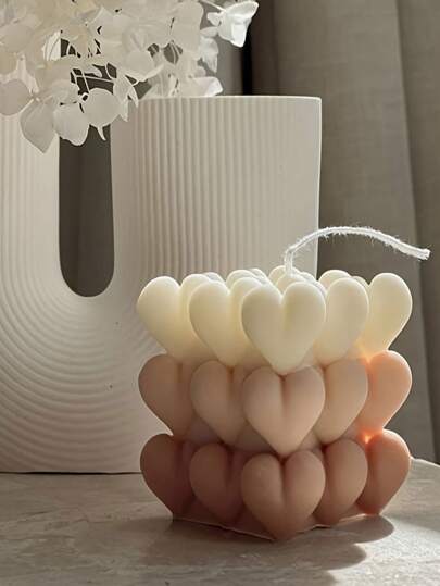 1pc Heart-Shaped Candle Mold, Suitable For Valentine's Day, Mother's Day, Graduation Ceremony, Silicone Mold For DIY Plaster Scented Candles
