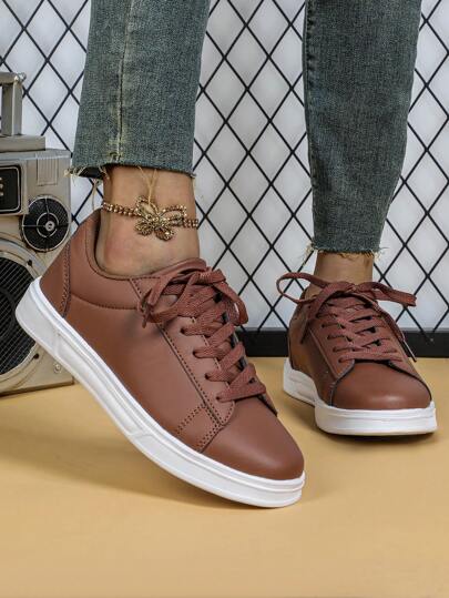 Brown Retro Casual Comfortable Sneakers, Commuter Unisex Walking Shoes Suitable For Walking, Daily, Business And Leisure