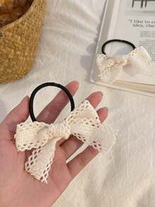 4pcs Ladies' Fabric Bow Hair Clips, Designed For Bangs, Flyaways, Delicate & Sweet Hair Accessories For Daily Use - Multicolor - View 4