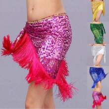 Cinturón de danza del vientre con flecos y lentejuelas para adultos, pañuelo para la cadera, disfraces orientales para mujeres, accesorios de danza del vientre, atuendo de baile de sirena oriental