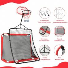 All-In-One Outdoor Sports Set With Football Net, Baseball Net, 3-In-1 Combo Outdoor Sports Center With Soccer Goal, Lacrosse Net, Segmart Heavy-Duty Basketball Hoop With Durable Net, Metal Frame - Black - View 7