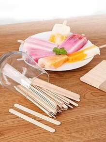 50 piezas de palos de paleta de madera, sencillos y prácticos, multifuncionales (es normal que haya uno o dos talla grande o menos) - muchos - Ver 4