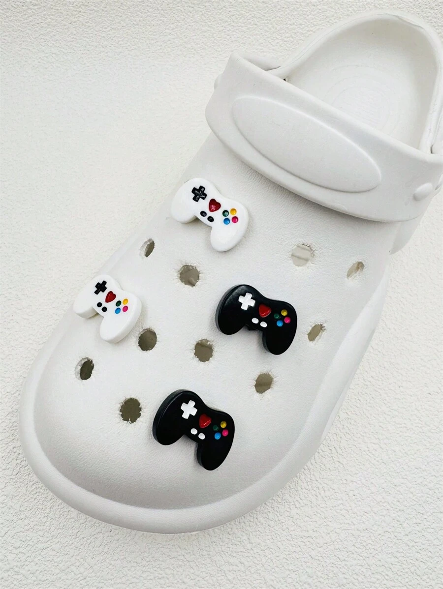 4pcs Cartoon Resin Gamepad Design Shoe Charms, Suitable For Various Hole Shoes, Gift For Casual Shoes, Sandals, Slippers, Women