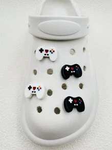 4pcs Cartoon Resin Gamepad Design Shoe Charms, Suitable For Various Hole Shoes, Gift For Casual Shoes, Sandals, Slippers, Women