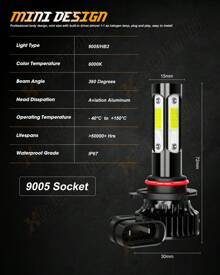 XWQHJW 2* Super Bright 6000K 10000LM IP67 Waterproof Cool White LED Headlight 9005 9004 H7 H11 Hi/Low Beam Kit  Easy To Install And Plug And Play, Halogen Lamp Substitute, Equipped With Two T10 Small Lights,Fit For MITSUBISHI Outlander Sport 2011 2012 2013 2014 2015 2016 2017 2018 2019 Model