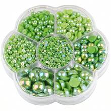 AB Colors, 5000pcs/1Box, 2MM-10MM,7 Sizes Mixed, Nice Flatback Half Round Pearls Rhinestones, Multi Colors Crystal Gems Non HotFix DMC Jewelry Beads Stones Diamond 3D Pattern Design Accessories Glitter Manicure Decal Decorations For Clothes,Bag,Shoes,Cups,Phone Covers,Handicrafts,Diy Trim. - Multicolor - View 8