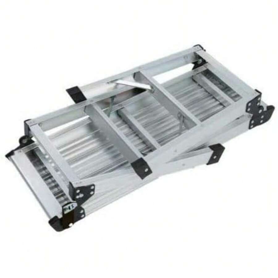 Luxurious Odd Job Aluminum Hop Up Standing Bench Folding Stool Platform Ladder Step Portable Heavy Duty Medium Professional Silver Bench - Silver - View 1