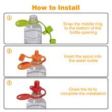 MYLOLF 3/6 Tapas reutilizables para botellas, tapas de botellas de agua de silicona - Con asa de silicona, adecuadas para botellas de tamaño estándar (28 mm/1.1 pulgadas), a prueba de fugas, se ajusta a la mayoría de las botellas, para usar en actividades al aire libre, lavar a mano, fácil de llevar al aire libre | Accesorio para vajilla