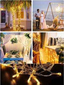 10/20/40/80 Warm Color LED String Lights, Steady & Flashing Firefly Lights, Romantic Decor Lights For Valentine's Day, Battery Powered (Batteries Not Included), Suitable For Indoor/Outdoor, Music Festivals, Weddings, Yards, Living Rooms, Bedrooms