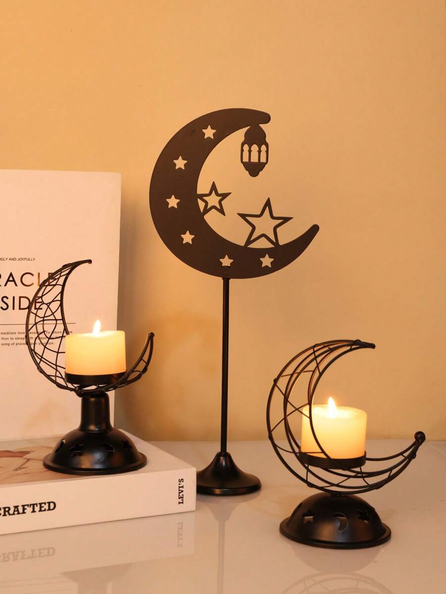 1 pezzo/2 pezzi/3 pezzi Semplice, creativa, in metallo e ferro battuto, decorazione romantica per cena a lume di candela, per matrimoni, casa, interno, camera da letto, scrivania, adatto per decorazione cortile esterno, decorazione scrivania ufficio, candela aromaterapia, atmosfera stanza, matrimonio, raduni familiari, feste, dichiarazioni d'amore e decorazione tavolo, utensili per cena a lume di candela familiare, decorazione atmosfera romantica tutto l'anno