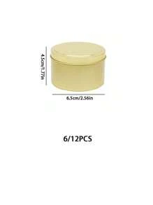 6/12 piezas Latas de vela doradas de 4 onzas para hacer velas, velas caseras DIY, artesanías, frascos vacíos para almacenamiento y envasado de regalos, frascos de vela de aromaterapia con tapas, regalos para amigos en fiestas y decoración de escritorio para fiestas en el hogar