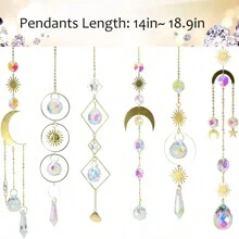 6pcs Crystal Sun Catchers, Suitable For Home, Garden, Party, Wedding Decoration, Can Also Be Used As Gifts For Christmas, Mother's Day, Valentine's Day