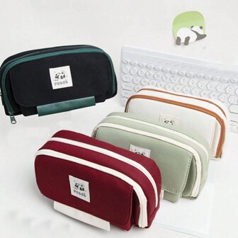 铅笔盒，铅笔盒，大容量铅笔盒，铅笔盒，化妆品，便携礼品，适用于办公室，学校，青年，女孩，男孩，女士，成人，儿童文具礼品 1 件，铅笔盒，铅笔袋，书包