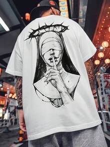 Men's Retro Graphic Print Drop Shoulder Short Sleeve T-Shirt - Multicolor - View 4