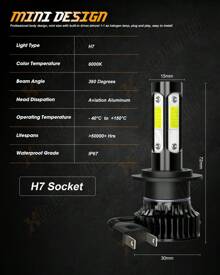 XWQHJW 2* Super Bright 6000K 10000LM IP67 Waterproof Cool White LED Headlight 9005 9004 H7 H11 Hi/Low Beam Kit  Easy To Install And Plug And Play, Halogen Lamp Substitute, Equipped With Two T10 Small Lights,Fit For MITSUBISHI Outlander Sport 2011 2012 2013 2014 2015 2016 2017 2018 2019 Model