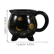 1 pieza Taza gótica de bruja de 350ML, taza novedosa, taza con vela de caldero de bruja, vuelta al colegio