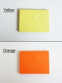 1set - Solid Color Rectangular Sticky Note, Simple Self-Adhesive Removable Sticky Note Paper, Office Memo And Message Sticky Note - Multicolor - View 1