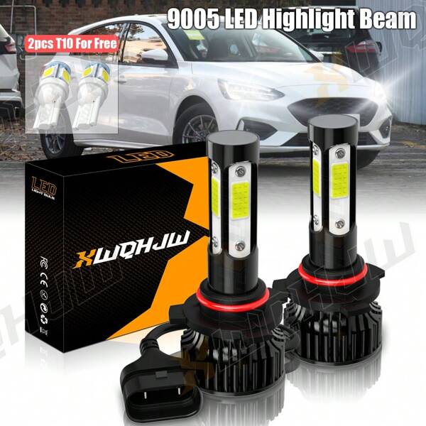XWQHJW 2* Super Bright 6000K 10000LM IP67 Waterproof Cool White LED Headlight 9005 9004 H7 H11 Hi/Low Beam Kit  Easy To Install And Plug And Play, Halogen Lamp Substitute, Equipped With Two T10 Small Lights,Fit For MITSUBISHI Outlander Sport 2011 2012 2013 2014 2015 2016 2017 2018 2019 Model