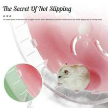 Hamster Silent Exercise Wheel - Durable Plastic Running Wheel, Suitable For Small Rodents, Hamster Cage Accessory Quiet Running Wheel (Iron Frame May Have Scratches And Paint Peeling, Which Is Normal, Please Be Aware If You Are Sensitive) - Multicolor - View 8
