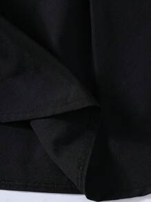 8-12 岁女童时尚休闲运动连衣裙，二合一连衣裙，优雅裙子 - 黑色 - 查看 9