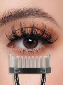 1 Set Stainless Steel Lash Comb, Fine Tooth Lash Brush, Portable Eyelash Curler Accessory, Makeup Tool