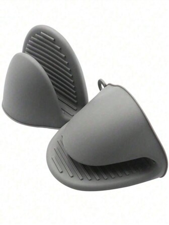 2 piezas/1 set Guantes de silicona suave resistentes al calor para microondas, hornear, cocinar y talla grande. Utensilios y equipos de cocina para fiestas y vacaciones, artículos indispensables para el hogar y la cocina, amigables para la organización