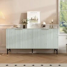 Sideboard Buffet Cabinet, Modern Accent Cabinet With 4 Door, Entryway Cabinet With Storage For Living Room, Dinning Room,Gray