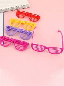 12pcs Neon Shutter Shades Fashion Glasses, Novelty Neon Glasses, Party Slotted Fashion Glasses, Disco Shutter Glasses, Party Glasses, Rimless Glasses, Assorted Colors, For Party Fancy Dress Costume Prop, Festival Outfits Accessories, Birthday Supplies, Party Favors, Valentine's Days