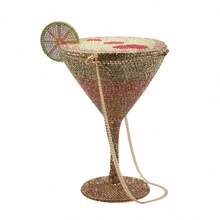 Luxury Goblet Rhinestone Evening Bag Cocktail Cup Diamond Clutch Wedding Purse For Party - Champagne - View 5