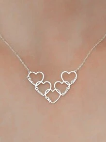 1 Peça Colar Personalizado com 1-5 Nomes, Colar Pingente Multi-Amor, Colar com Nome em Inglês da Família, Colar de Corrente Cubana de Aço Inoxidável para Homens e Mulheres, Colar Personalizado de Fonte Romântica e da Moda, Presente do Dia das Mães, Clássico e Elegante, Adequado para Família, Melhor Amigo, Material Escolar, Estudantes do Ensino Médio, Estudantes do Ensino Fundamental, Estudantes Universitários, Calouro, Segundo Ano, Estudantes Iniciantes, Estudantes Universitários