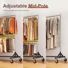 Deluxe Commercial Grade Rolling Z Rack With Base, Z Racks For Clothing, Heavy Duty Clothes Rack, 250kg Adjustable Hanging Rack, Portable Rolling Garment Rack With Wheels - 58 x 160 x 222 cm - View 5