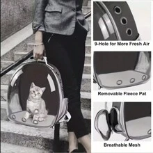 NetHong Astronaut Window Dog Cat Pet Travel Bag Carrier Breathable Transparent Backpack - Grey - View 9