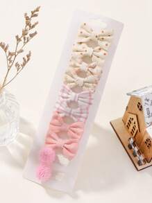 Bộ 10 kẹp tóc nơ dễ thương cho trẻ em mùa tựu trường, che phủ toàn bộ, phù hợp với mọi mùa - Nhiều màu - Xem 7