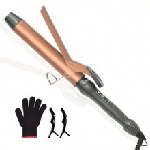 Thirtek 1 1/2 Inch Large Curling Iron With 1.5 Inch Ceramic Tourmaline Barrel, 15 Digital Heat Settings (180°F-450°F) For Fast, Long-Lasting, Smooth Salon Finish, 60-Min Auto Shut-Off, Dual Voltage