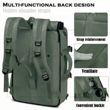 1 Piece Set Stylish Backpack, Hiking Backpack Stylish Casual Backpack With Shoe Compartment And Charging Port - Lightweight, Large Capacity Can Accommodate 17 "Laptop Bag, School Bag Backpack Winter Christmas Camping Side Bag Stickers Summer Back To School Beach Bag Laptop Case The Sporty Life Bag Pack Hiking Bag Weekend Bag Backpacks Travel Must Haves Large Bag Spring Large Capacity Bag Travel Bags, Holiday Essential, Camping - Army Green - View 9