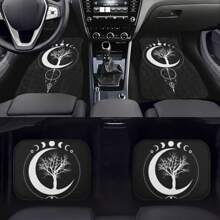 4 pièces Tapis de sol de voiture universels imprimés, tapis de sol antidérapants pour les sièges avant et arrière, tapis de protection de sol de voiture anti-salissure et anti-poussière pour une protection toute saison - faciles à installer et à nettoyer