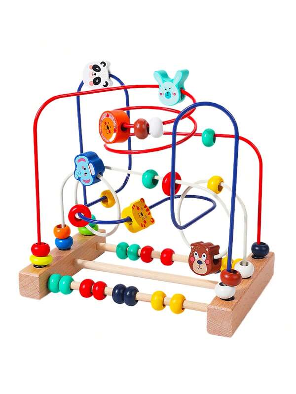 juguetes de madera para niños, juguete laberinto de cuentas de tres líneas de animales, juguete educativo infantil para aprender a contar, regalo para niños y niñas