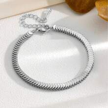 New 18K Titanium Steel Bracelet Double-Sided Fish Scale Mesh Retro Niche Design - Plateado - Ver 4