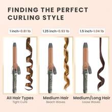 Thirtek 1 1/2 Inch Large Curling Iron With 1.5 Inch Ceramic Tourmaline Barrel, 15 Digital Heat Settings (180°F-450°F) For Fast, Long-Lasting, Smooth Salon Finish, 60-Min Auto Shut-Off, Dual Voltage