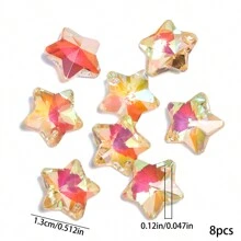 8 peças 13mm pingentes de cristal austríaco em forma de estrela encantos de cristal brilhantes de alta qualidade para fazer joias faça você mesmo colar exclusivo brincos acessórios suncather