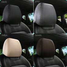1pc/2pcs Car Headrest Cover, 9.06*9.06in, Elastic Fabric Soft And Breathable Full Surround Dust Cover, Retractable Opening Seat Headrest Protective Cover, Suitable For Car Decoration - Solid Color, Cute Pattern Design - 23cm/9.06inch - View 13