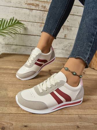 Women's Fashion Casual Sports Sneakers, Soft Sole Comfortable Breathable Skate Shoes