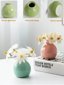 1 Peça, Mini, Vaso de Boca Larga, Vaso Cerâmico, Flores Artificiais para Quarto, Flores Secas Decorativas, Decorações de Mesa, Decorações para Casa, Adereços de Foto