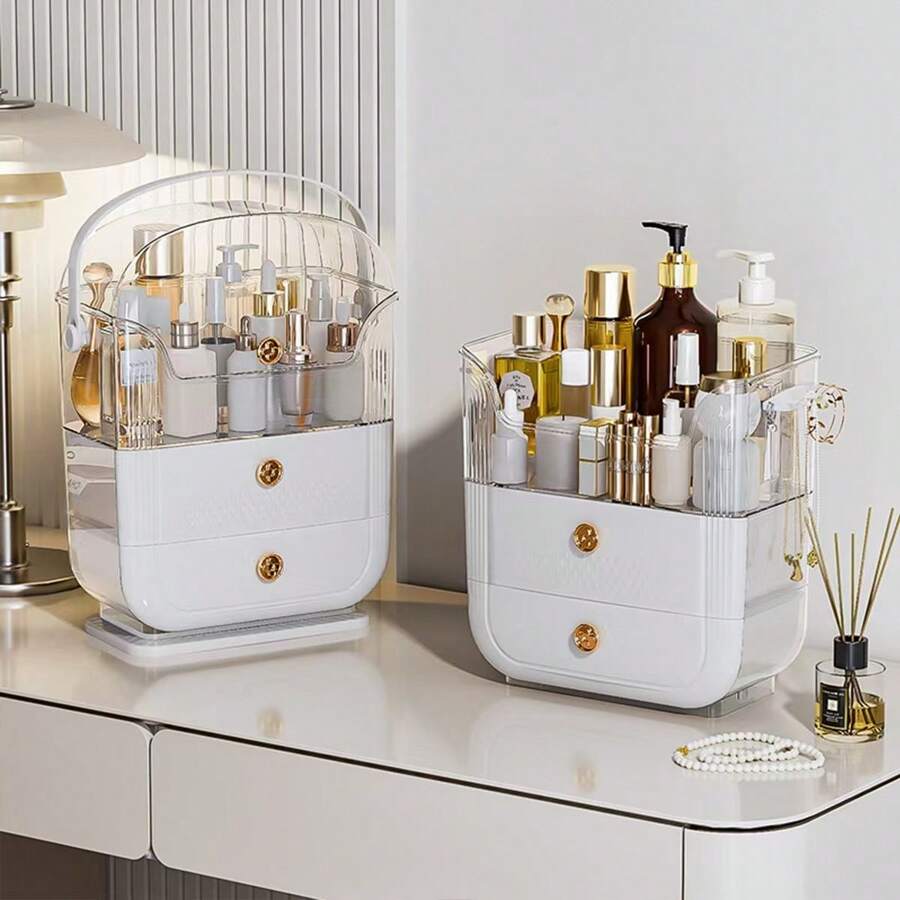 1pc Large Capacity Cosmetics Dust-Proof Storage Box, Transparent ...