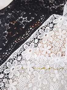 1 jarda de renda de malha bordada preta e branca, acessório de costura de 30 cm de largura para saia faça você mesmo, decoração de roupas - Multicolorido - Ver 6